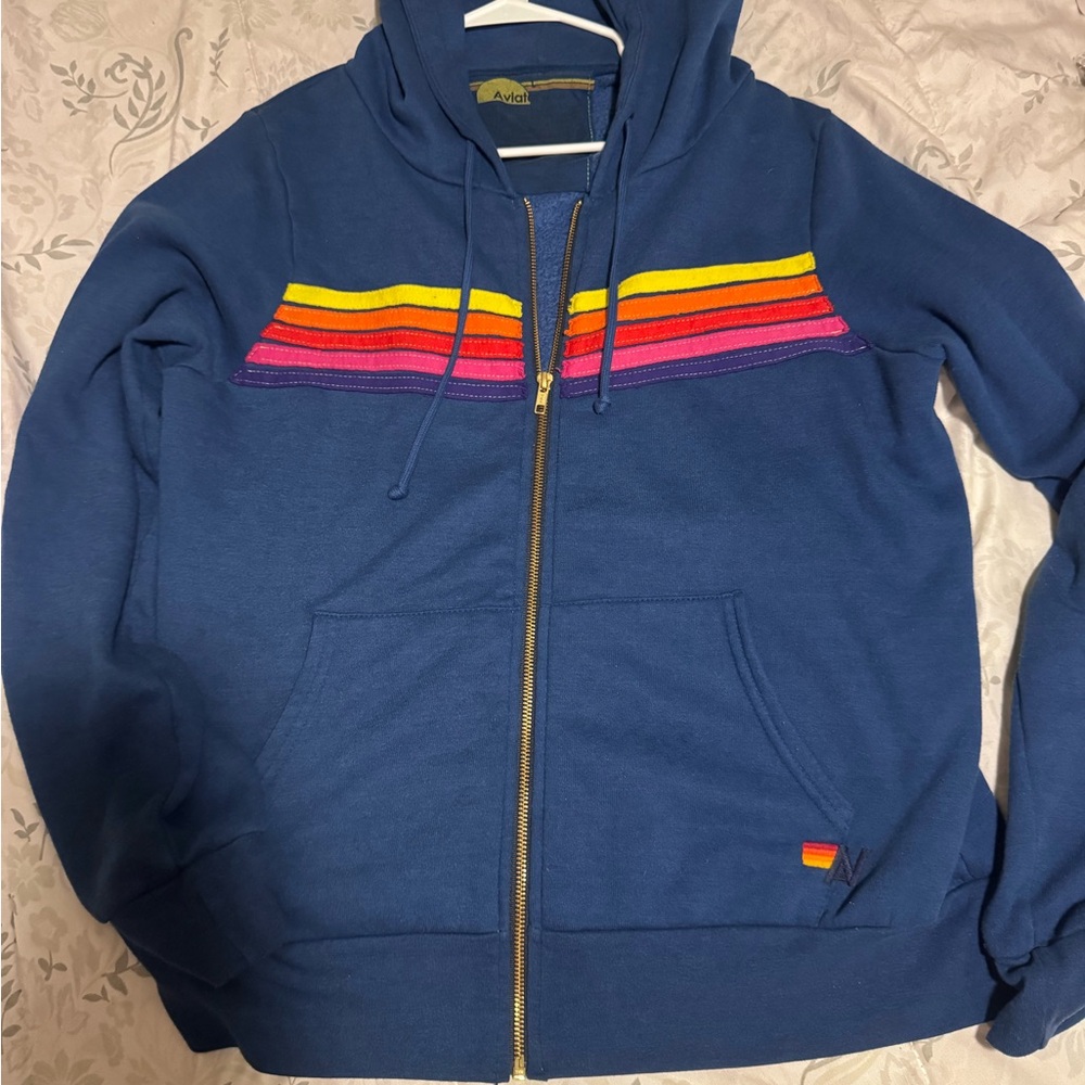 Aviator Nation Navy Hoodie with Yellow Accent - Picture 5 of 5
